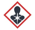 Health hazard pictogram. Concept of packaging and regulations. Royalty Free Stock Photo