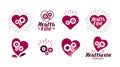 Health, healthcare logo. Heart, gears, vital energy icon or symbol. Label vector illustration Royalty Free Stock Photo