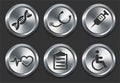 Health Hospital Icons on Metal Internet Button