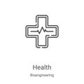health icon vector from bioengineering collection. Thin line health outline icon vector illustration. Linear symbol for use on web Royalty Free Stock Photo
