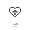 health icon vector from health collection. Thin line health outline icon vector illustration. Linear symbol for use on web and Royalty Free Stock Photo