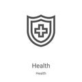 health icon vector from health collection. Thin line health outline icon vector illustration. Linear symbol for use on web and Royalty Free Stock Photo