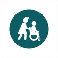 Health Icon Vector Ilustration the nurse pushed the wheelchair Royalty Free Stock Photo