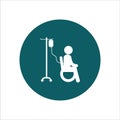 Health Icon Vector Ilustration wheelchair and infuse Royalty Free Stock Photo