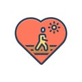 Color illustration icon for Health, well being and physical