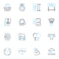 Health industry linear icons set. Wellness, Nutrition, Fitness, Medicine, Care, Treatment, Recovery line vector and