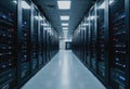 Health informatics data center featuring rows of servers and technology Royalty Free Stock Photo