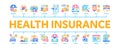 Health Insurance Care Minimal Infographic Banner Vector