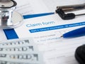 Health insurance claim form Royalty Free Stock Photo