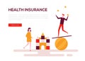 Health insurance - colorful flat design style web banner