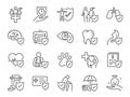 Health insurance icon set. Included icons as emergency, secure, risk management, protection, healthcare and more. Royalty Free Stock Photo