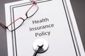 Health Insurance Policy Royalty Free Stock Photo