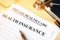 Health insurance policy for private health care. Royalty Free Stock Photo