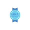 Health Insurance Portability and Accountability Act. HIPAA badge flat icon isolated on white background