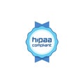 Health Insurance Portability and Accountability Act. HIPAA badge flat icon isolated on white background