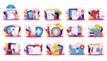 Health Insurance Recolor Icons Set Royalty Free Stock Photo