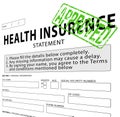 Health insurance statement with green approved stamp