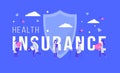 Health insurance vector illustration, medical family healthcare support concept, medicine services, protection people