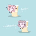 Health intestine vs constipation intestine