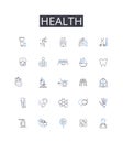 Health line icons collection. Fitness, Wellbeing, Vigor, Strength, Energy, Robustness, Vitality vector and linear