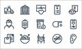 health line icons. linear set. quality vector line set such as ear, waist, weight scale, no smoking, salad, injury, blood test,