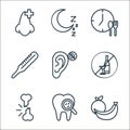 health line icons. linear set. quality vector line set such as fruit, tooth hygiene, human bones, alcohol prohibition, deaf,