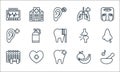health line icons. linear set. quality vector line set such as ingient, tooth hygiene, exercise, fruit, heart, healthy, human