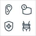 Health line icons. linear set. quality vector line set such as waist, health insurance, sleep