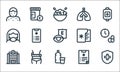 health line icons. linear set. quality vector line set such as health insurance, water, hospital, medical report, waist, medical