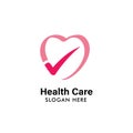 health logo design template. health heart logo illustration template. medical icon design Royalty Free Stock Photo