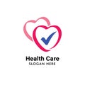 health logo design template. health heart logo illustration template. medical icon design Royalty Free Stock Photo