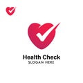 health logo design template. health heart logo illustration template. medical icon design Royalty Free Stock Photo