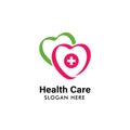 health logo design template. health heart logo illustration template. medical icon design Royalty Free Stock Photo