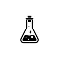 Health Magic Mana Potion, Elixir Bottle. Flat Vector Icon illustration. Simple black symbol on white background. Health Magic Mana Royalty Free Stock Photo