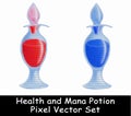 Health and Mana potion vector illustration pixel set