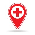 health map pin icon. Element of warning navigation pin icon for mobile concept and web apps. Detailed health map pin icon can be u Royalty Free Stock Photo