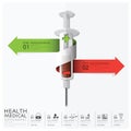 Health And Medical With Bind Spiral Arrow Syringe Diagram Infographic