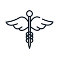 Health medical caduceus emblem line icon Royalty Free Stock Photo