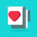 Health medical document vector flat cartoon illustration, idea of like love heart letter, wish concept