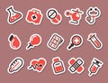 Health medical emergency vector icons healthcare medication drug laboratory science chemical capsule Royalty Free Stock Photo