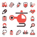 Health medical emergency vector icons healthcare medication drug laboratory science chemical capsule Royalty Free Stock Photo