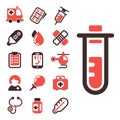 Health medical emergency vector icons healthcare medication drug laboratory science chemical capsule