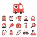 Health medical emergency vector icons healthcare medication drug laboratory science chemical capsule