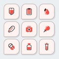 Health medical emergency vector icons healthcare medication drug laboratory science chemical capsule