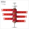 Health And Medical Infographic With Bind Spiral Tag Syringe Diagram Royalty Free Stock Photo