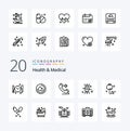 20 Health And Medical Line icon Pack like antibiotics medical plus check healthcare