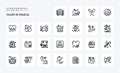 25 Health And Medical Line icon pack. Vector icons illustration