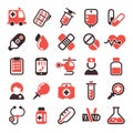 Health medical vector icons. Royalty Free Stock Photo