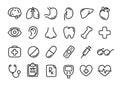 Health and medicine line icon set Royalty Free Stock Photo