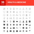 Health Medicine Line Web Glyph Icons Royalty Free Stock Photo